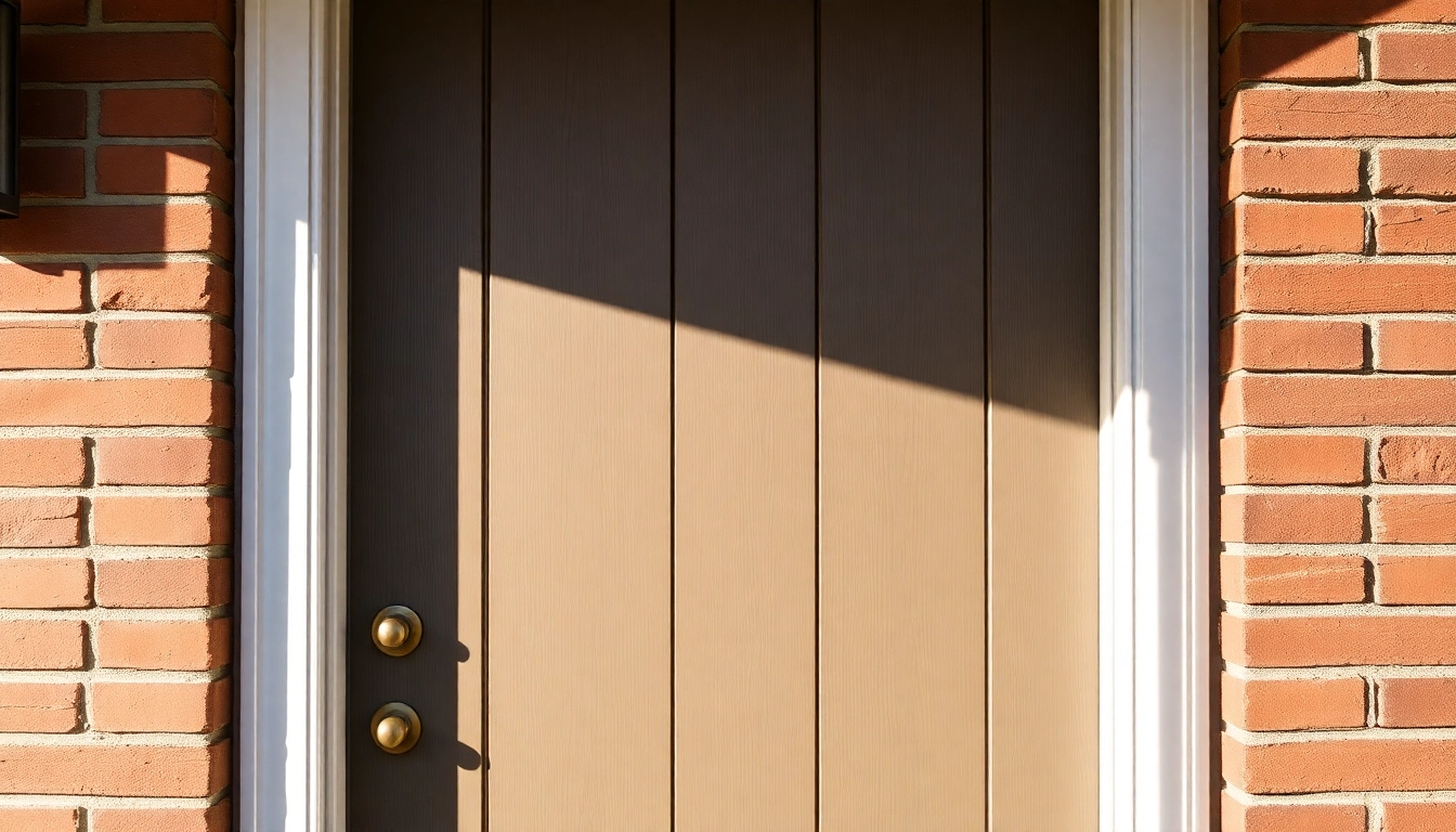 Front door replacement: modern entry with custom finishes and brass hardware.